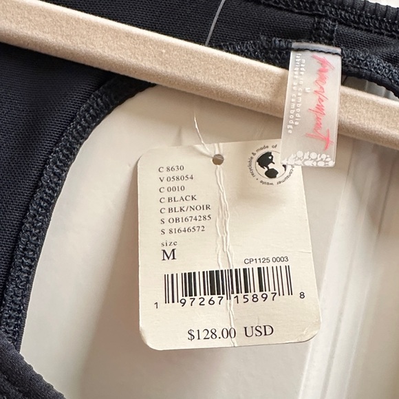 Free People Ruffle Me Up Romper - Black Medium - Picture 4 of 4